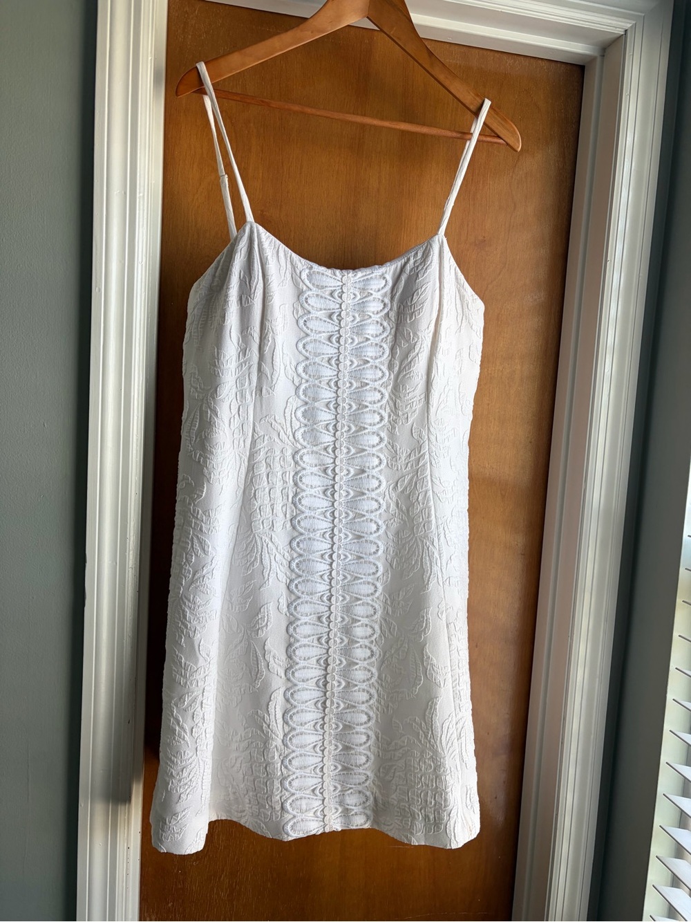 Lilly Pulitzer White Embroidered Spaghetti-Strap Mini Dress